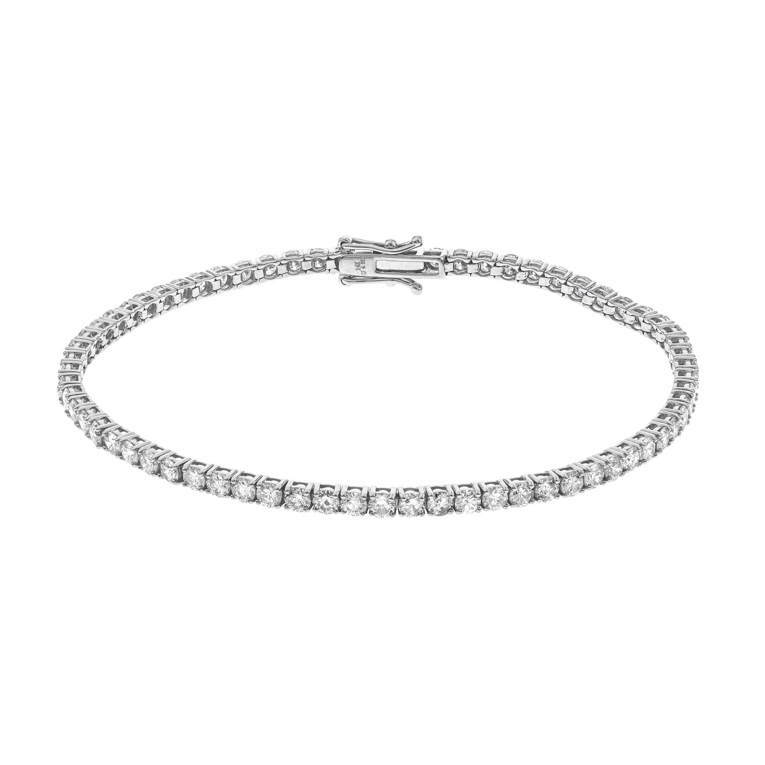 14k White Gold Tennis Bracelet, 4.98CTW