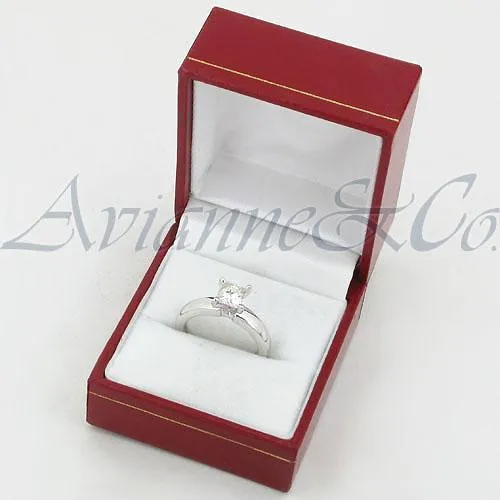 14K White Solid Gold Diamond Solitaire Engagement Ring 0.95 Ctw