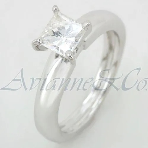 14K White Solid Gold Diamond Solitaire Engagement Ring 0.95 Ctw