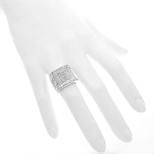 14K White Solid Gold Mens Diamond Ring 2.75 Ctw
