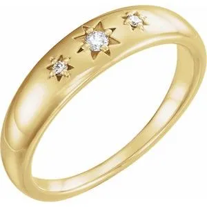 14K Yellow .05 CTW Diamond Starburst Ring