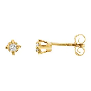 14K Yellow .06 CTW Diamond Earrings