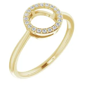14K Yellow 1/10 CTW Diamond Circle Ring