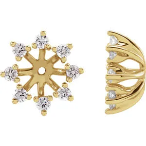 14K Yellow 1/2 CTW Diamond Earring Jackets with 6 mm ID