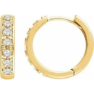 14K Yellow 1/3 CTW Diamond Huggie Earrings