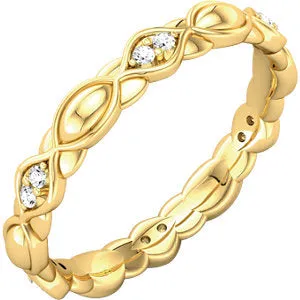 14K Yellow 1/8 CTW Diamond Sculptural-Inspired Eternity Band Size 7