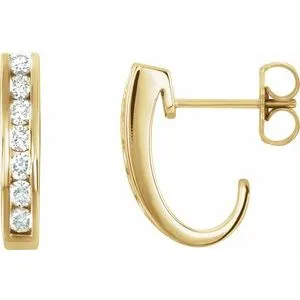 14K Yellow 3/8 CTW Diamond Earrings