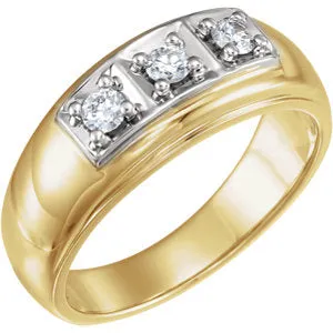 14K Yellow & White 1/3 CTW Diamond Ring