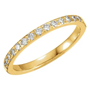14k Yellow Gold 1/3 CTW Diamond Anniversary Band, Size 7