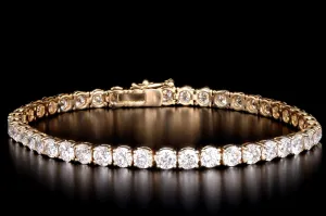 14K Yellow Gold 14.64 Carat Total Weight Diamond Tennis Bracelet