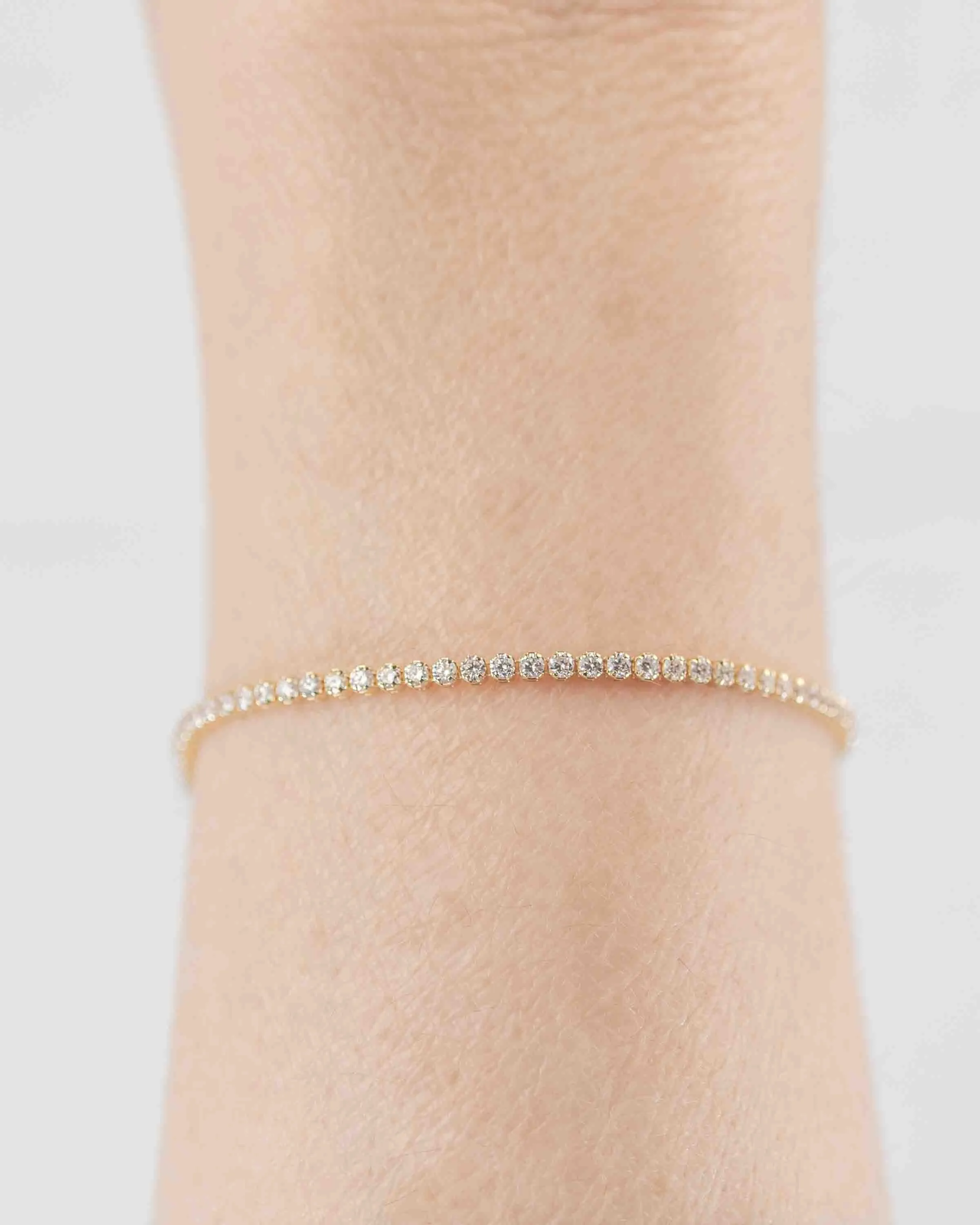 14k Yellow Gold 1.625 CTW Round Diamond Tennis Bracelet - 6.5 inches