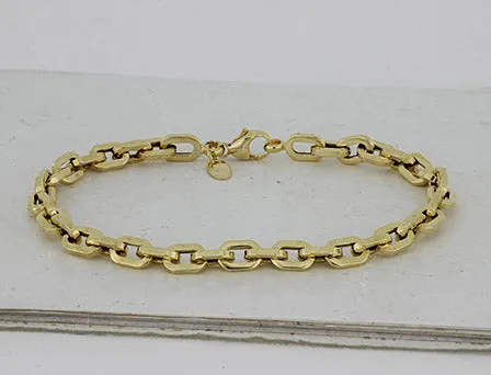 14K YELLOW GOLD 5.5MM OVAL MINI LINK BRACELET W/ LOBSTER CLASP