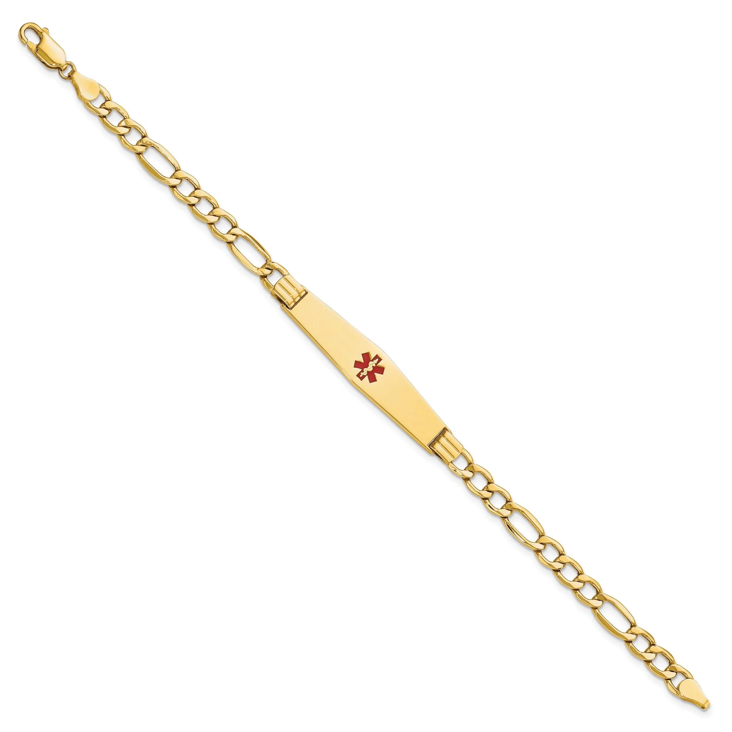 14K Yellow Gold Anchor Link Medical ID Bracelet