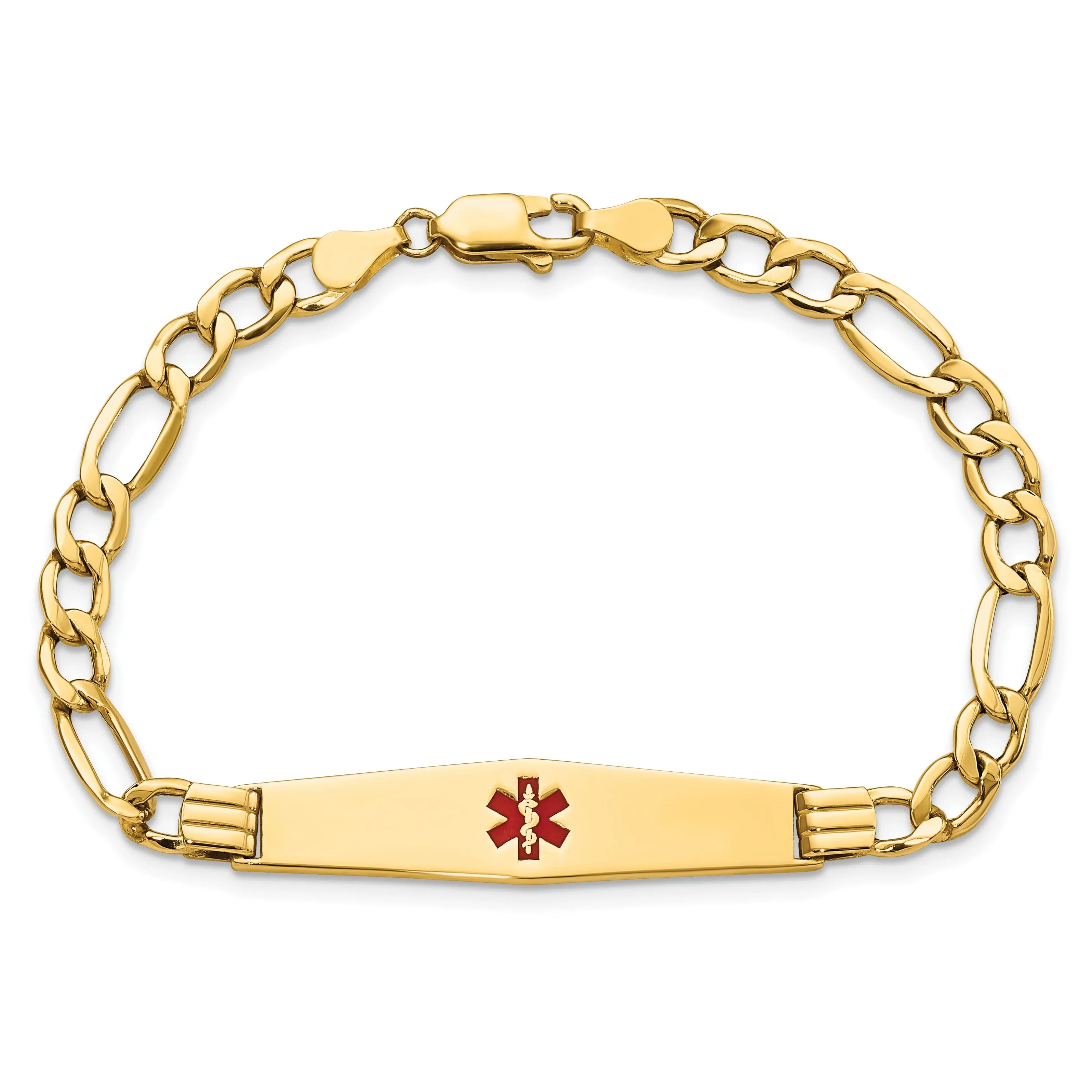 14K Yellow Gold Anchor Link Medical ID Bracelet