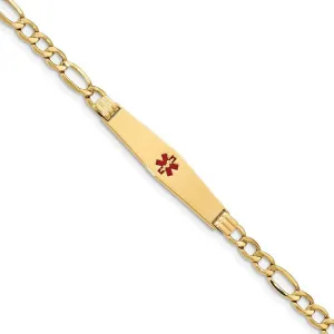 14K Yellow Gold Anchor Link Medical ID Bracelet
