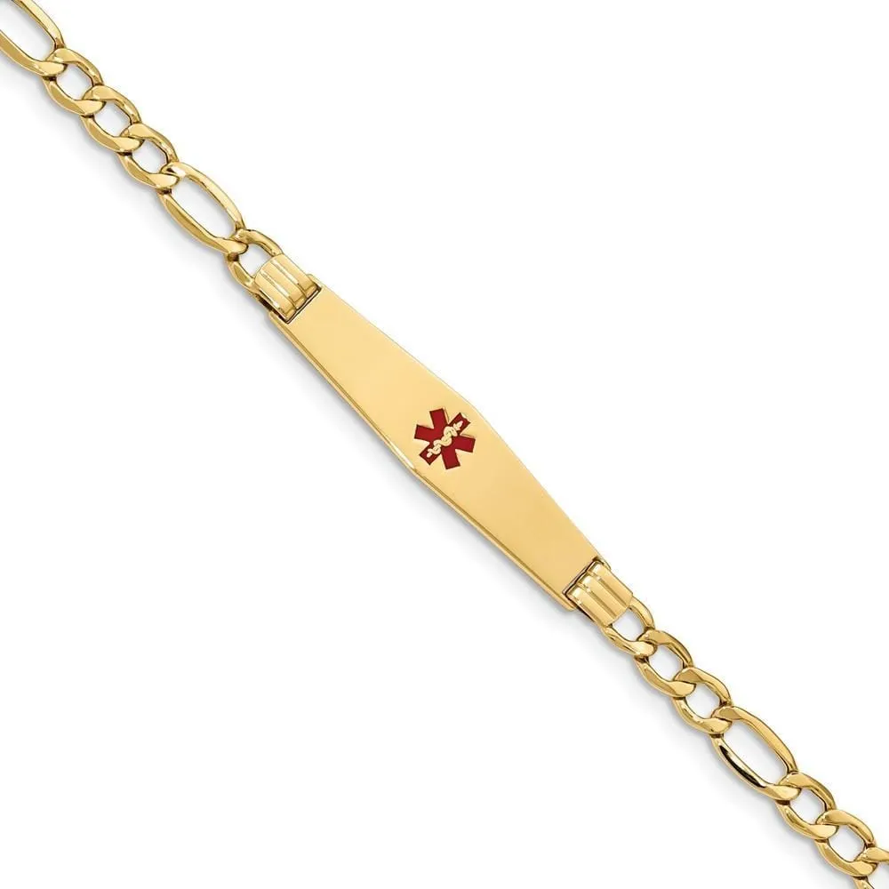 14K Yellow Gold Anchor Link Medical ID Bracelet