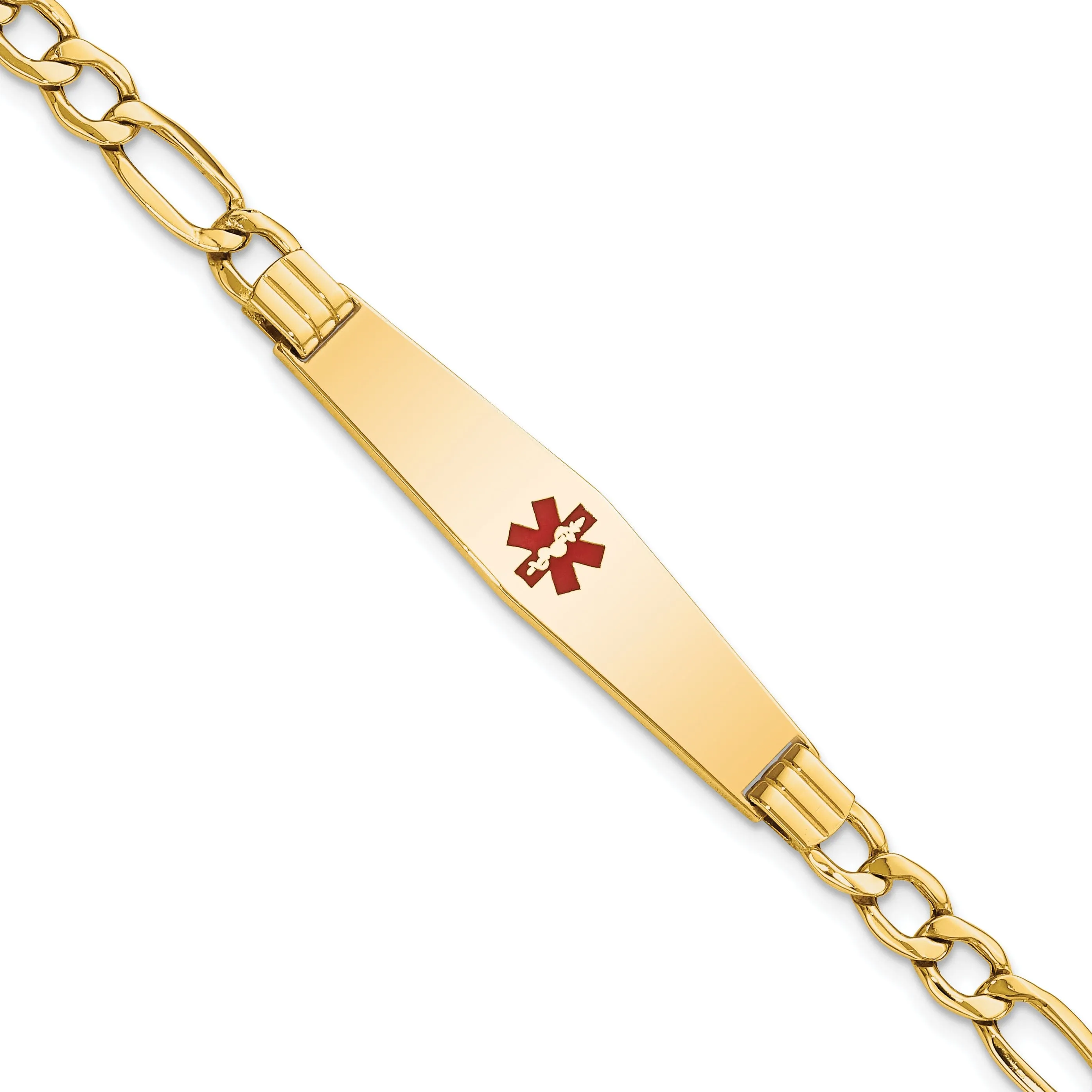 14K Yellow Gold Anchor Link Medical ID Bracelet