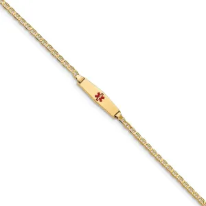 14K Yellow Gold Anchor Link Medical ID Bracelet