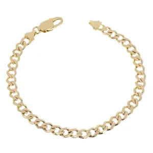 14k Yellow Gold Cuban Yellow Pave Link Chain Bracelet 5.9mm Various Lengths