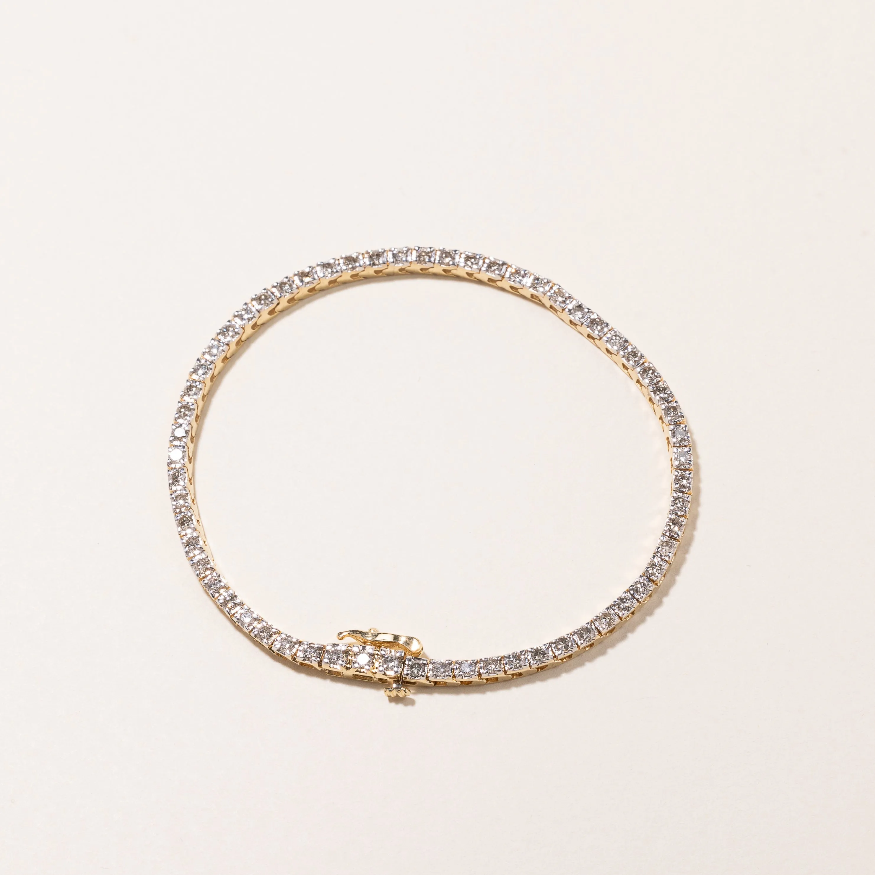 14k Yellow Gold Diamond Tennis Bracelet | 2.00ctw | 7"