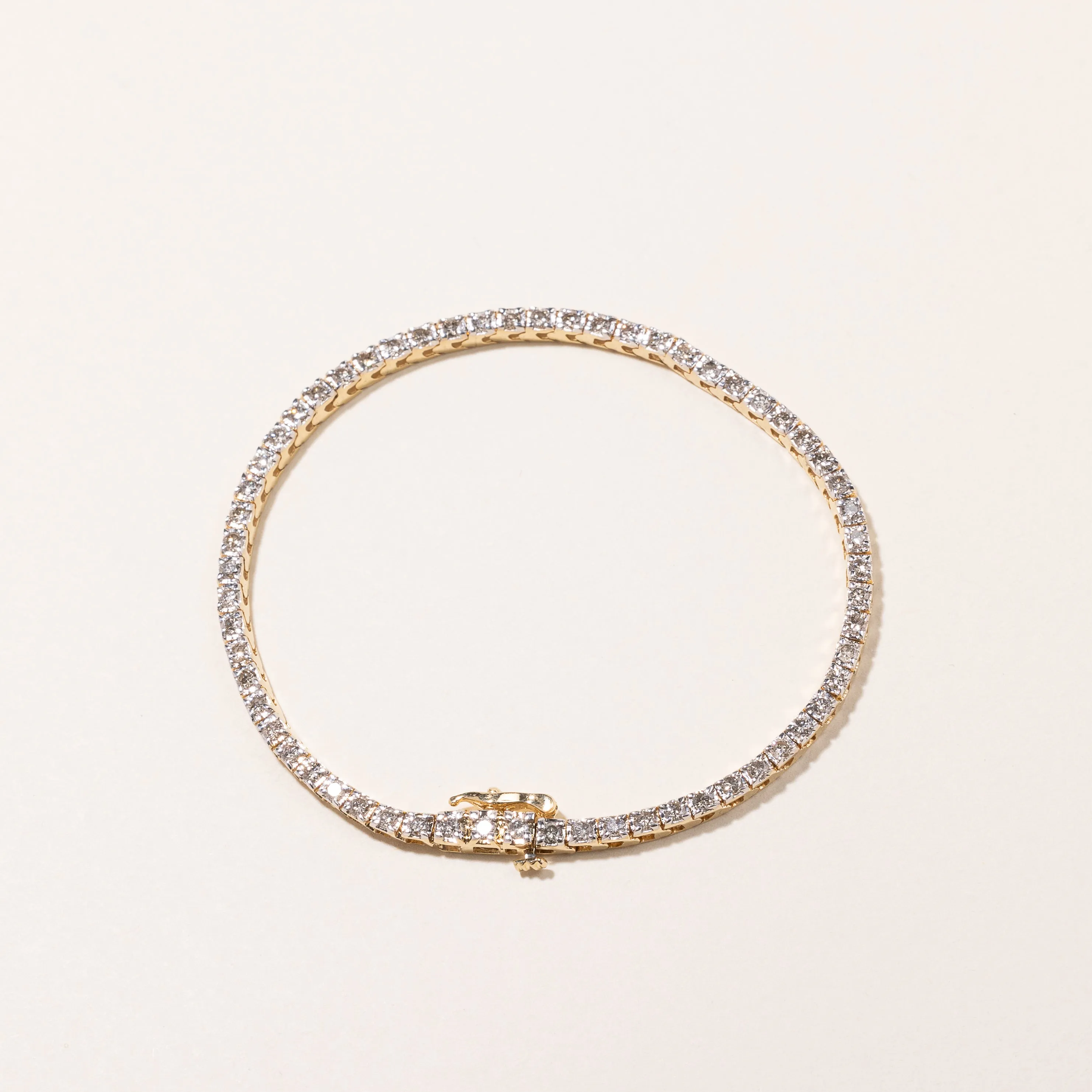 14k Yellow Gold Diamond Tennis Bracelet | 2.00ctw | 7"