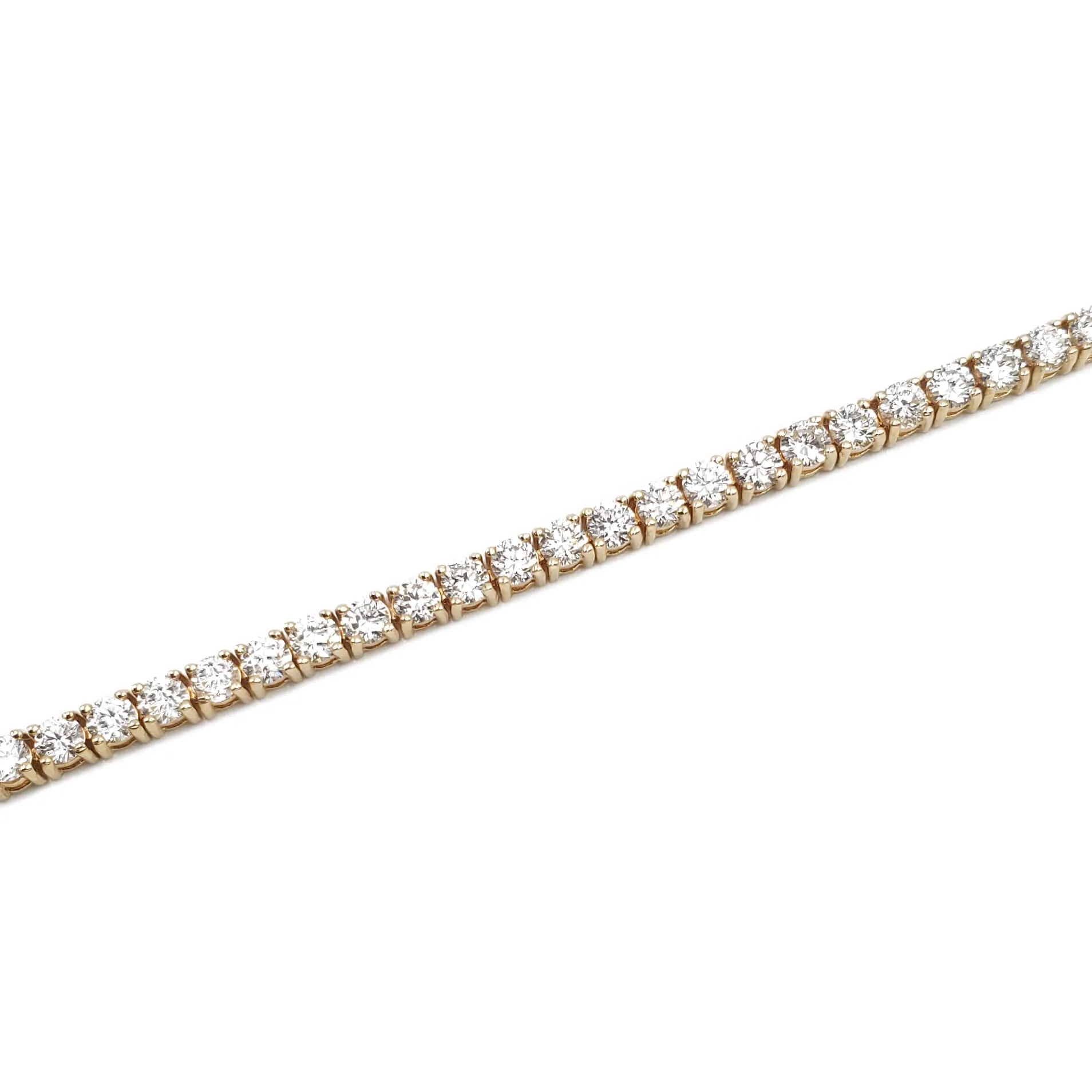 14K Yellow Gold Diamond Tennis Bracelet, 5.00ctw, 12.0g