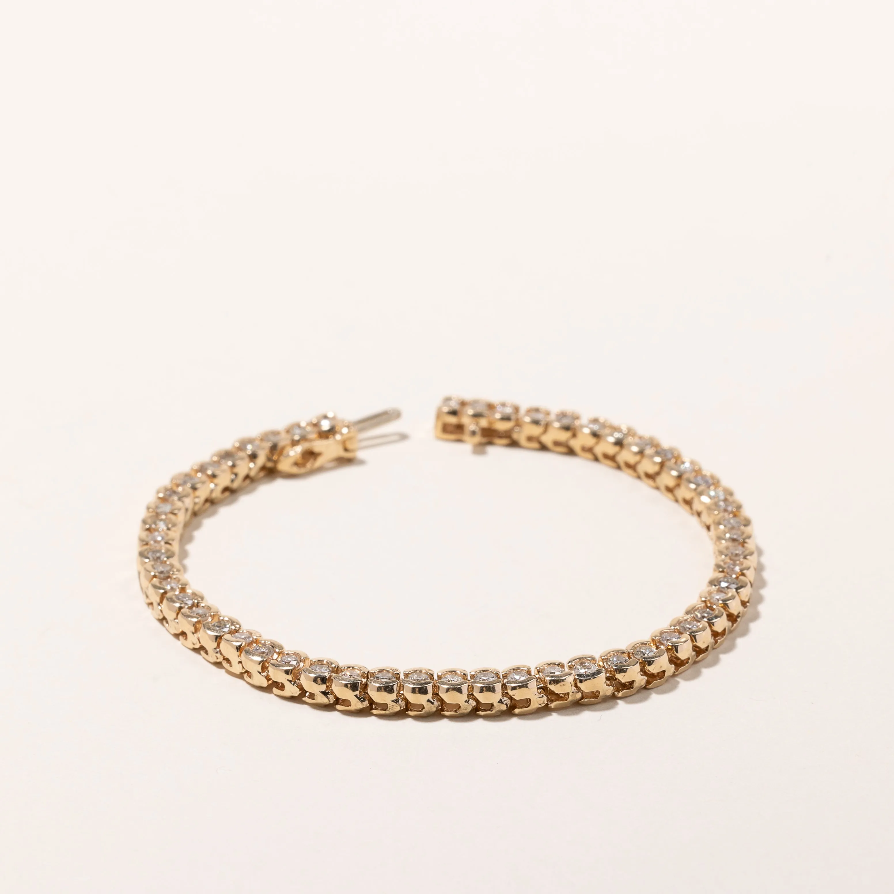 14k Yellow Gold Diamond Tennis Bracelet | 7.5"