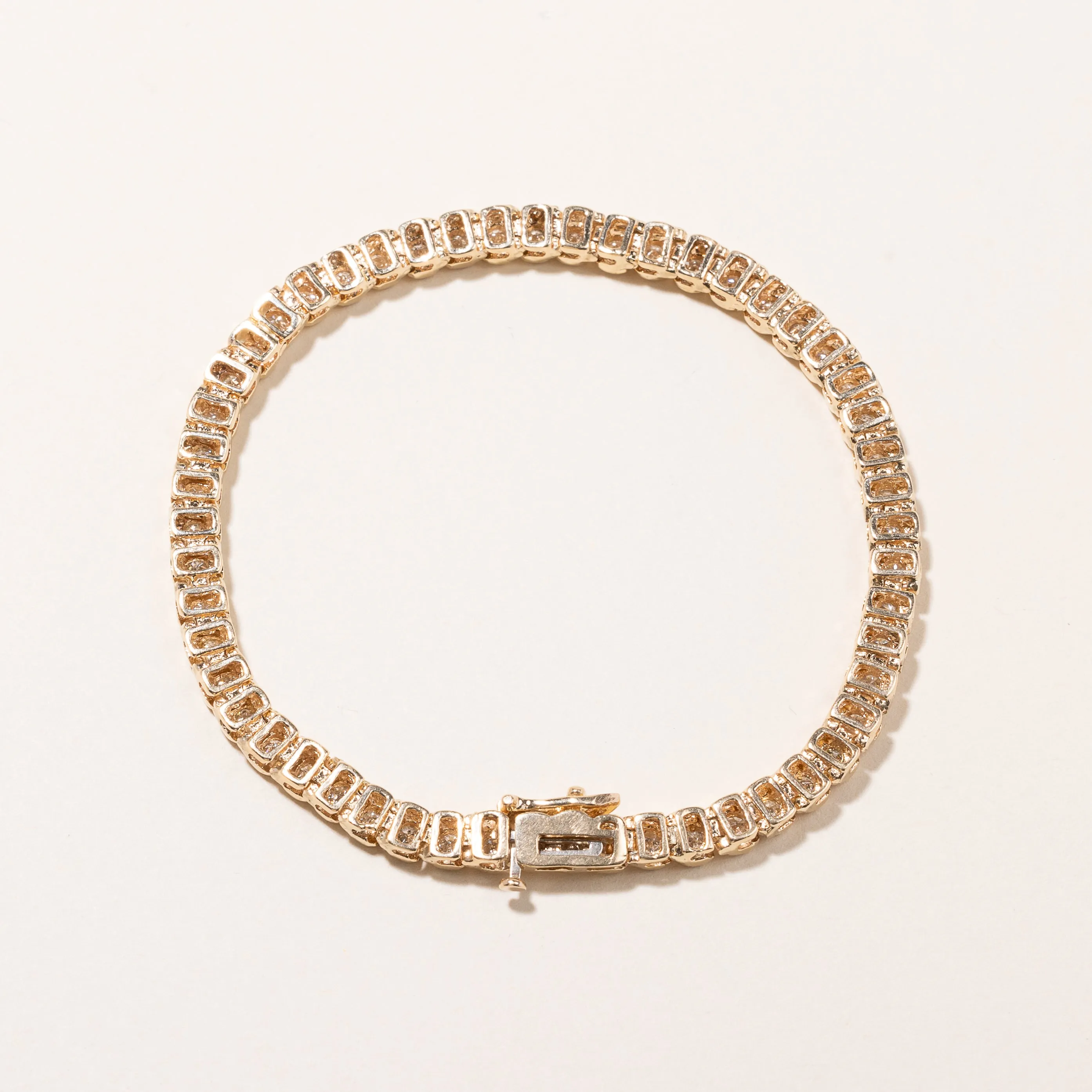 14k Yellow Gold Diamond Tennis Bracelet | 7.5"