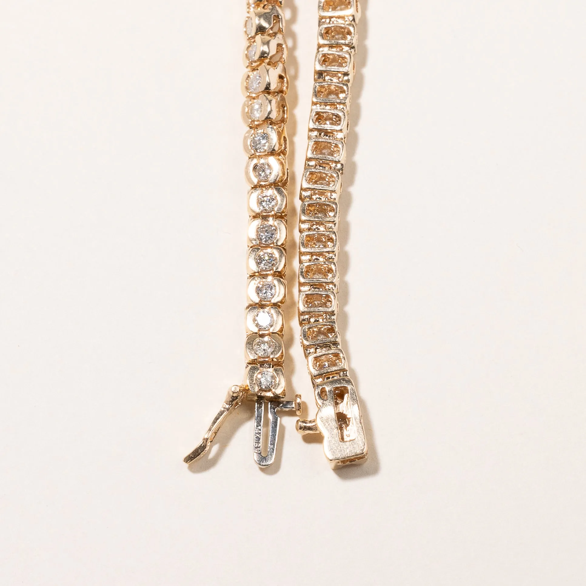 14k Yellow Gold Diamond Tennis Bracelet | 7.5"