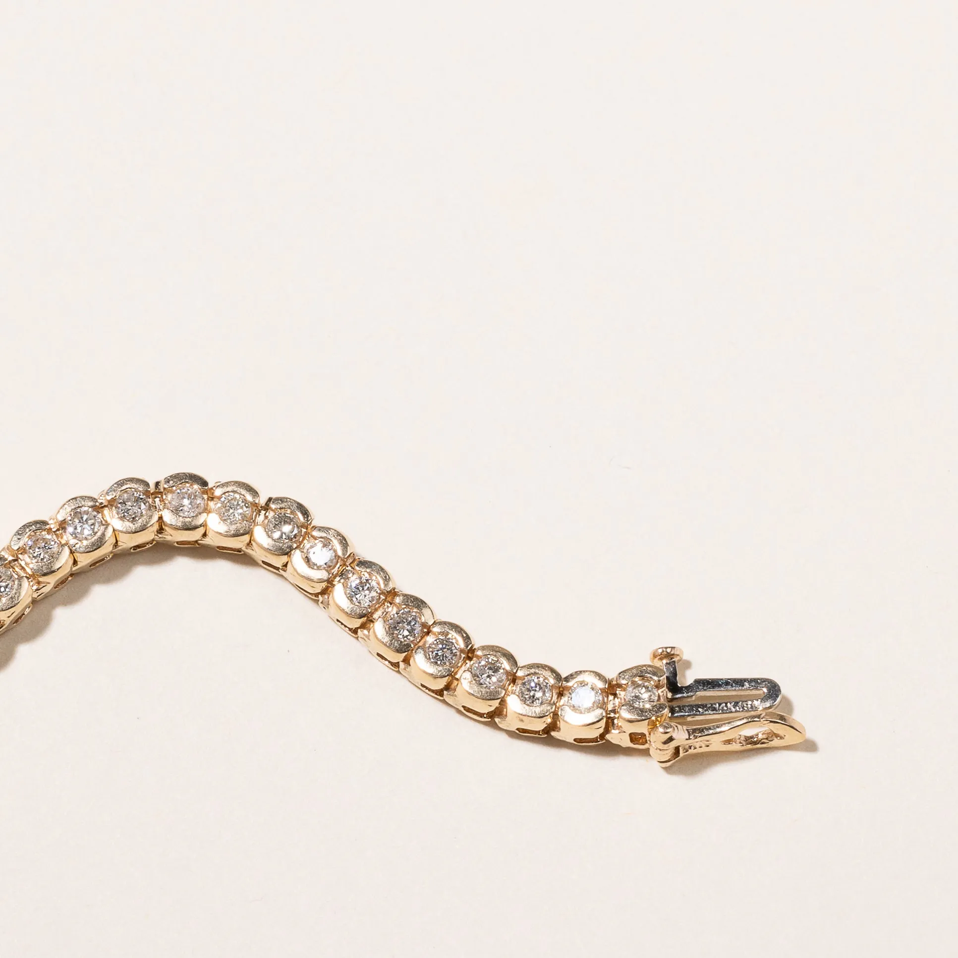 14k Yellow Gold Diamond Tennis Bracelet | 7.5"