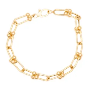 14k Yellow Gold Link Ball Bracelet