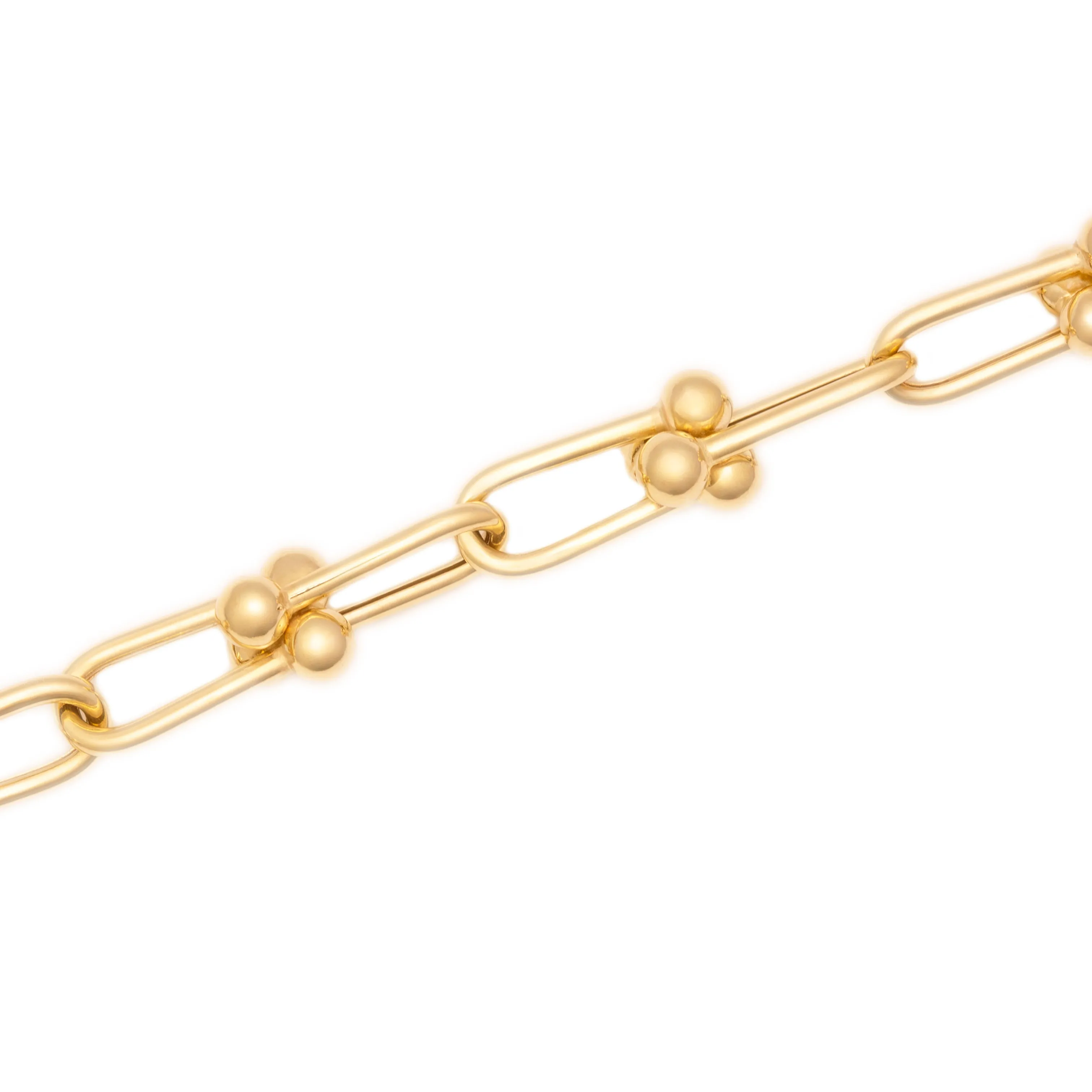 14k Yellow Gold Link Ball Bracelet