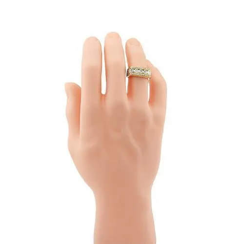 14k Yellow Gold Mens Five Stone Diamond Ring 3.70 Ctw