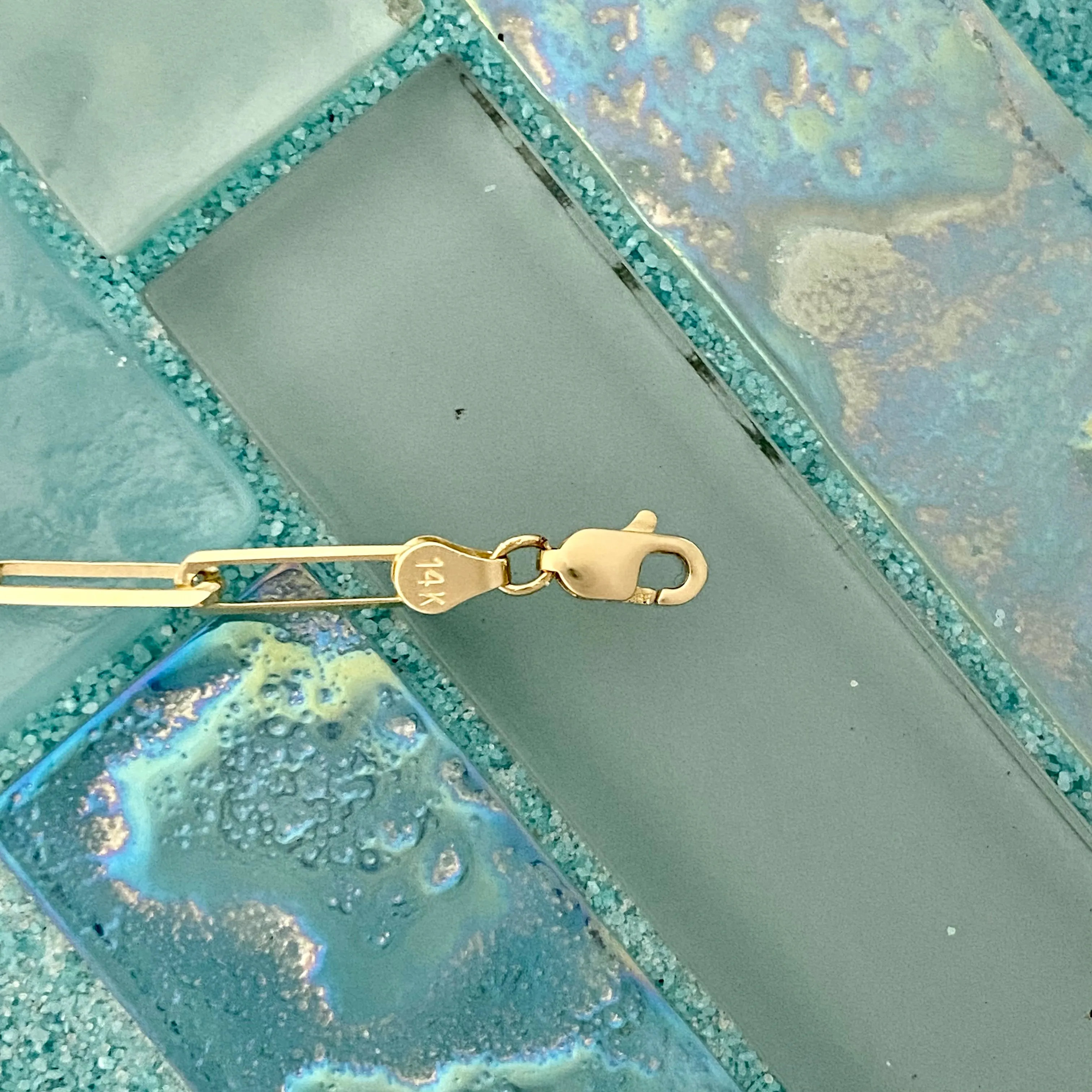 14k Yellow Gold Paperclip Bracelet 7 3/4”