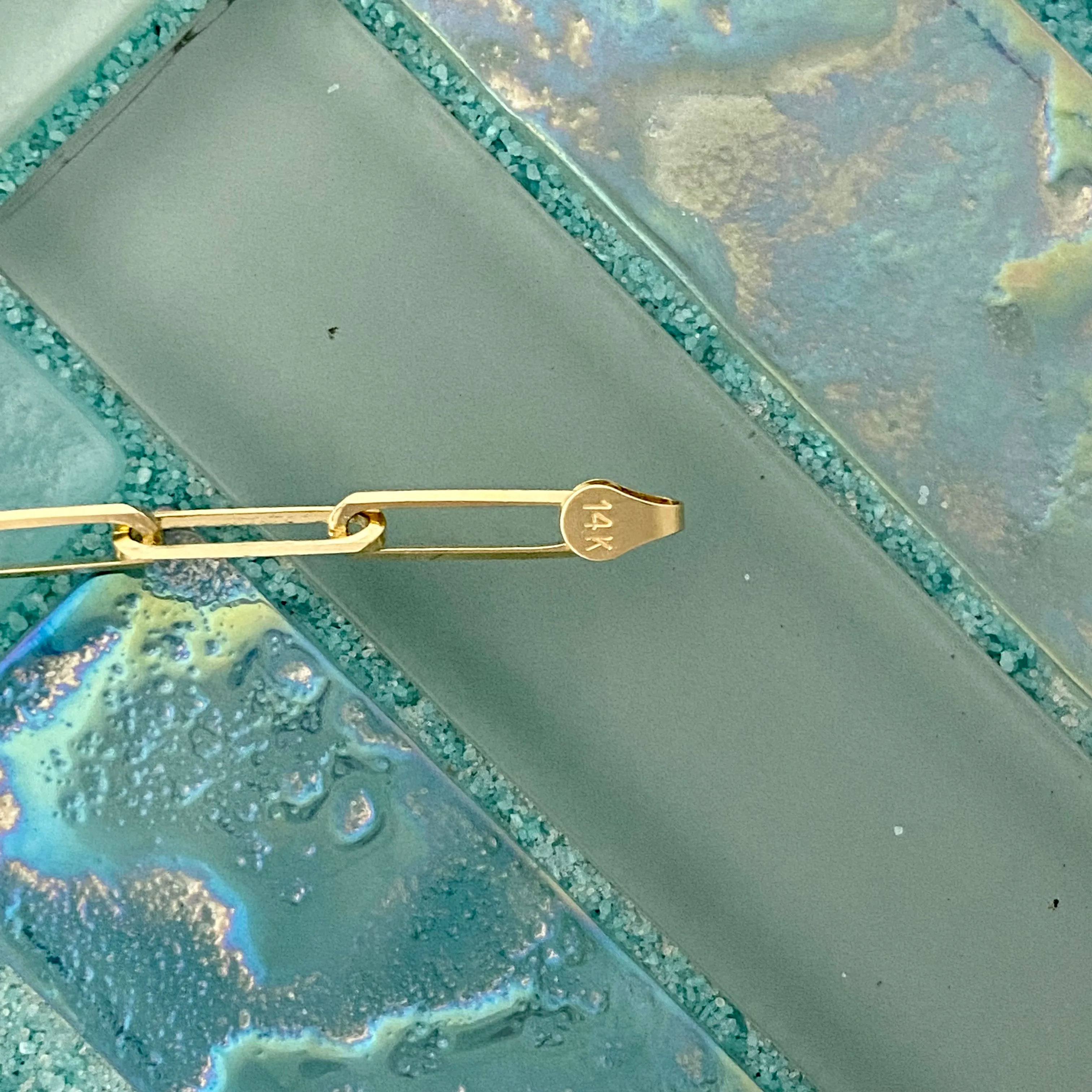 14k Yellow Gold Paperclip Bracelet 7 3/4”