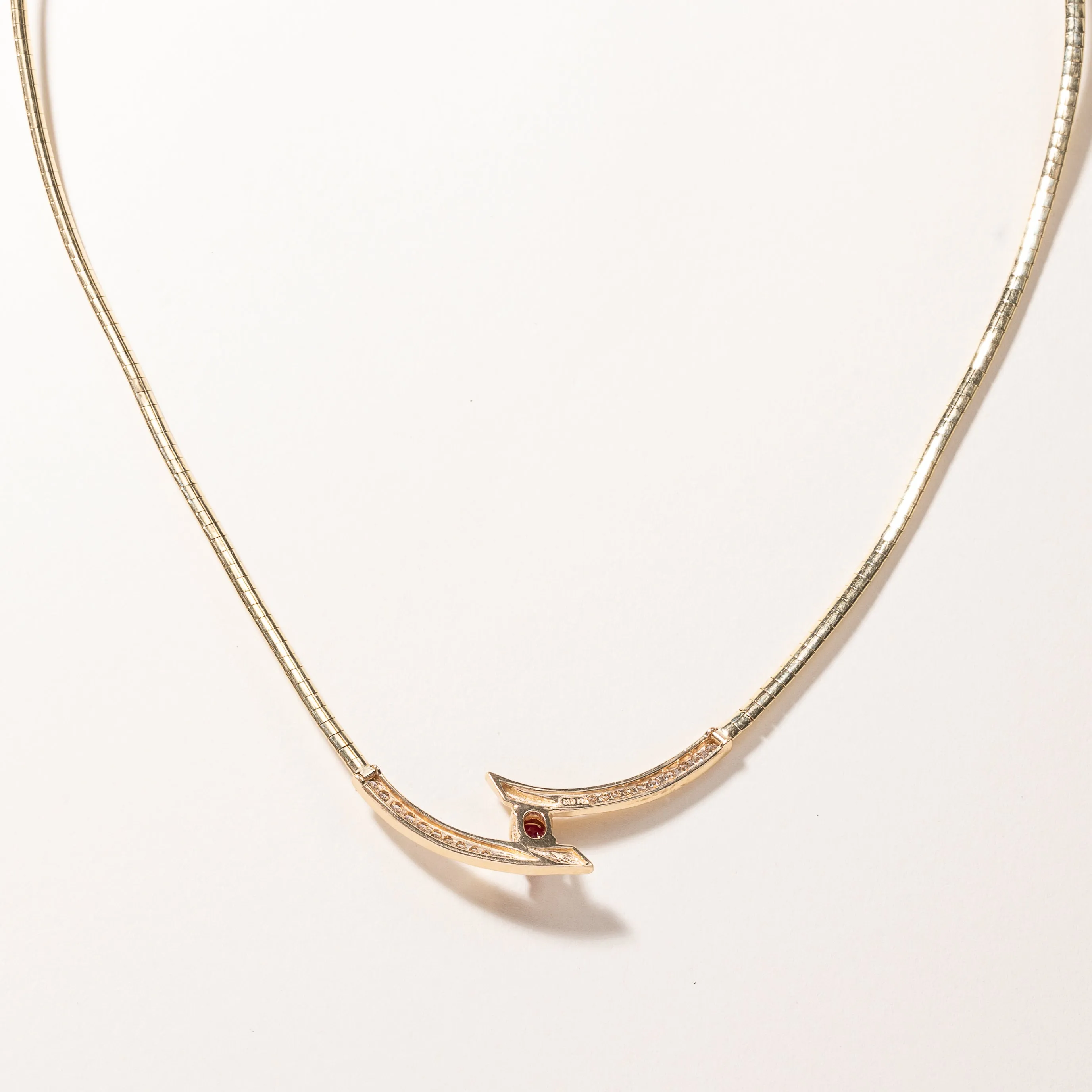 14k Yellow Gold Ruby & Diamond Necklace | 1.01ct, 0.45ctw | 17.5"