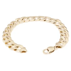 14k Yellow Gold Solid Flat Cuban Curb Link Chain Bracelet 8.5" 9mm 18 grams