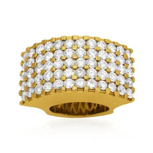 14k Yellow Gold Wide Diamond Ring 7 Ctw