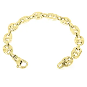 14k Yellow or White Gold Solid Gucci Puffy Mariner Link Chain Bracelet 10.7mm Various Lengths