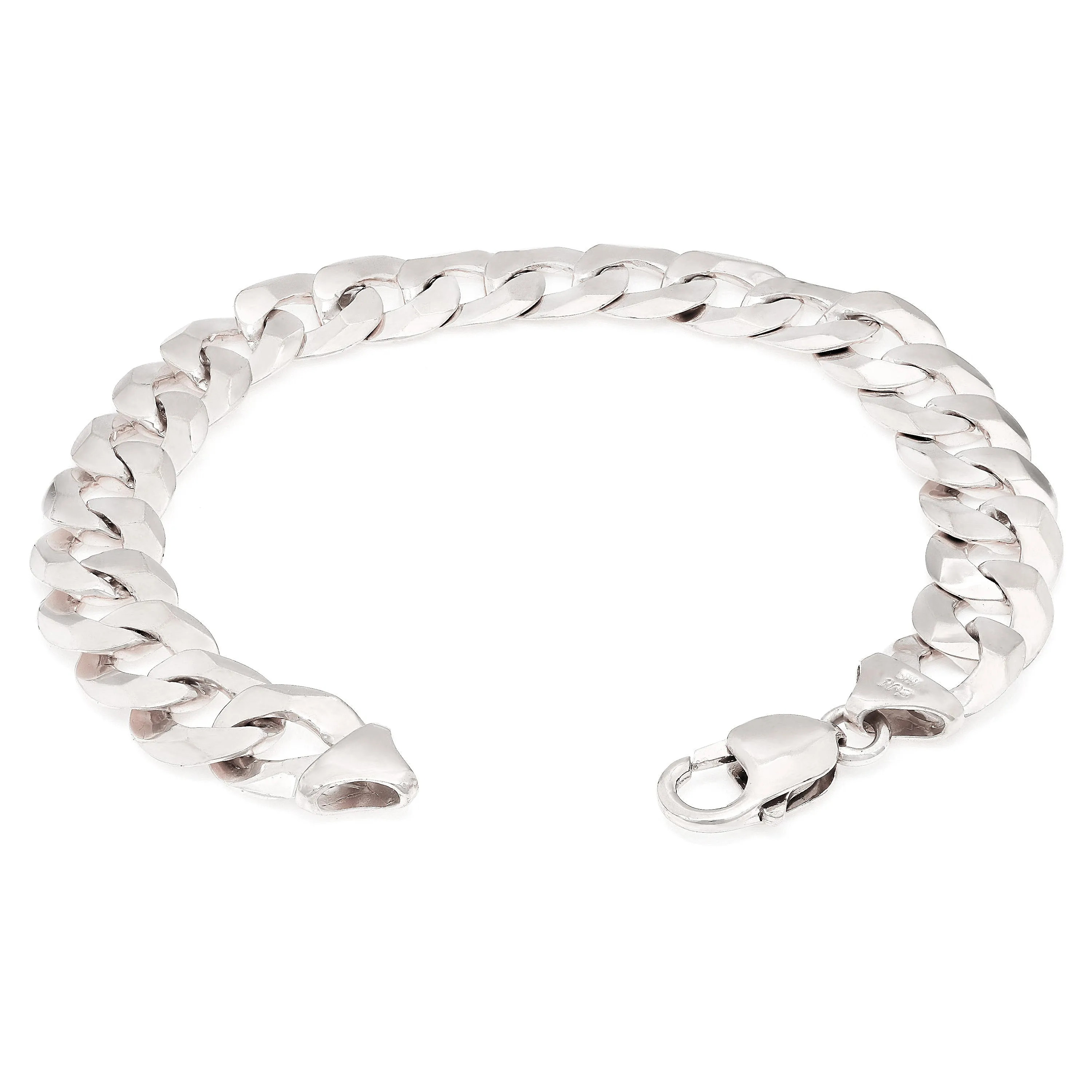 14k Yellow White or Rose Gold Flat Cuban Link Chain Bracelet 9mm 17 grams 8"