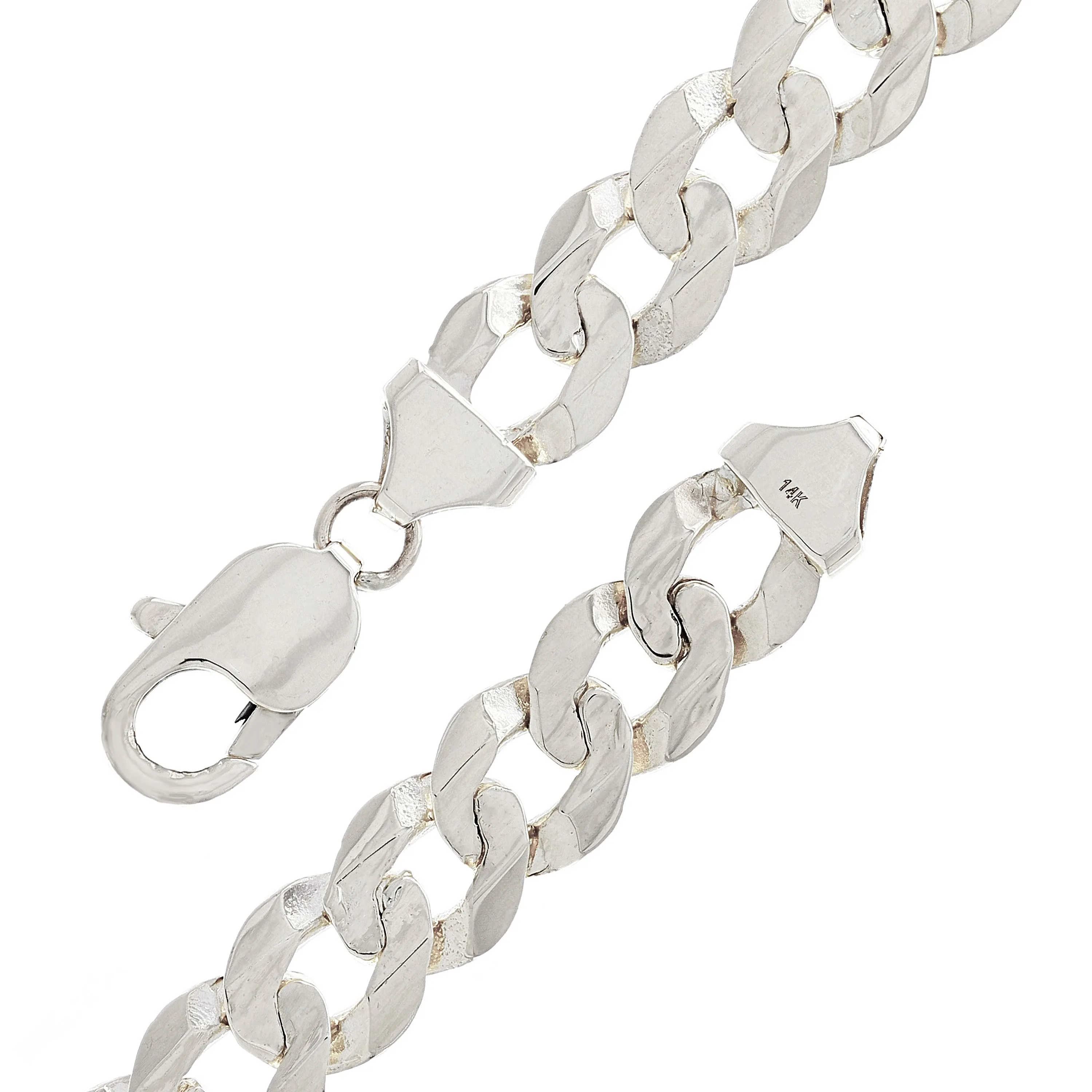 14k Yellow White or Rose Gold Flat Cuban Link Chain Bracelet 9mm 17 grams 8"