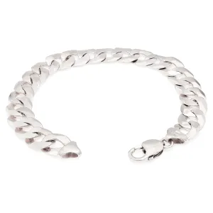 14k Yellow White or Rose Gold Flat Cuban Link Chain Bracelet 9mm 17 grams 8"