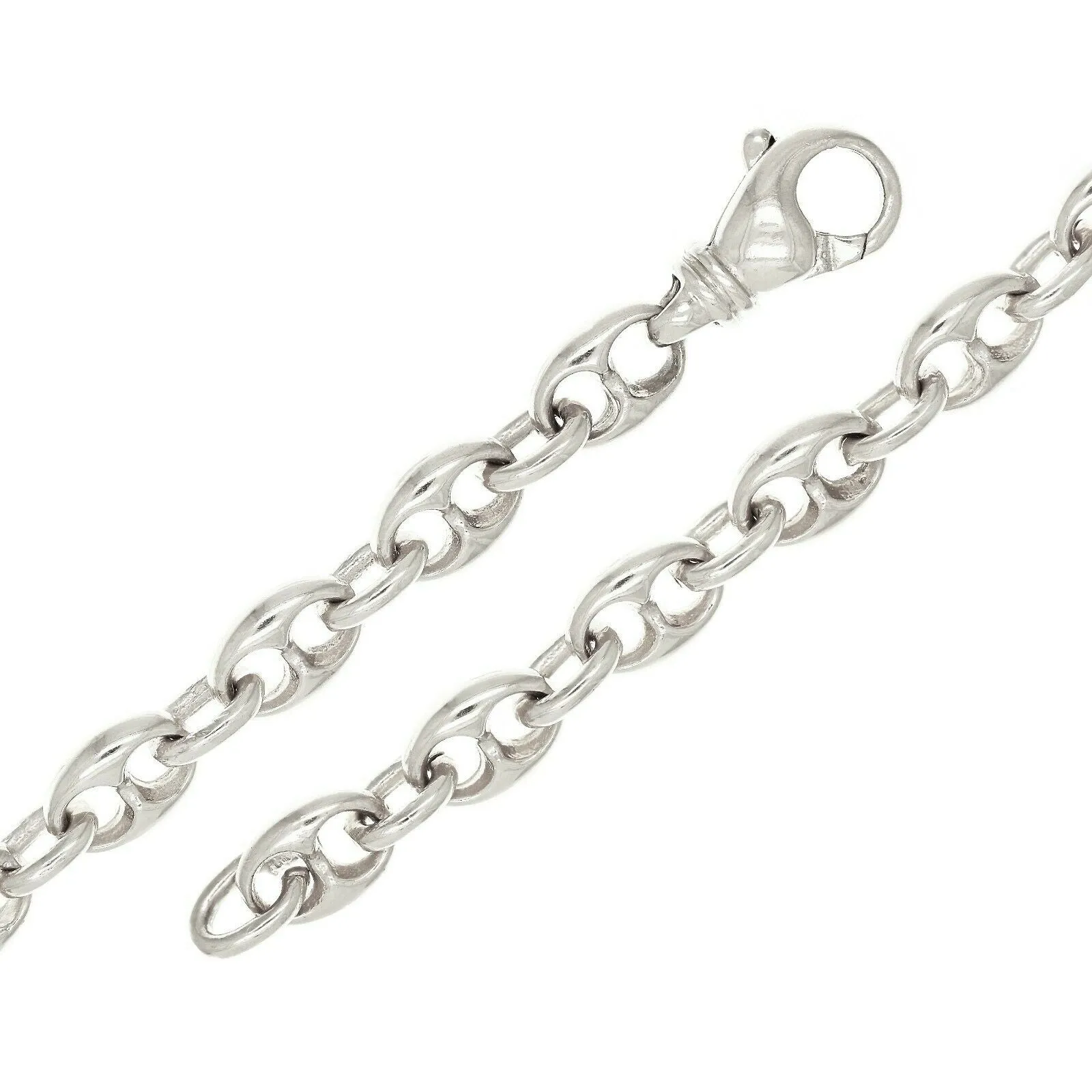 14k Yellow White or Rose Gold Handmade Fashion Link Bracelet 7.5mm