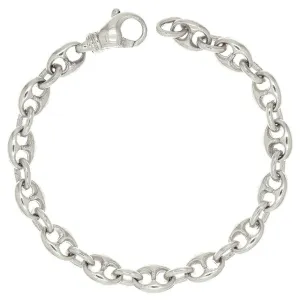 14k Yellow White or Rose Gold Handmade Fashion Link Bracelet 7.5mm