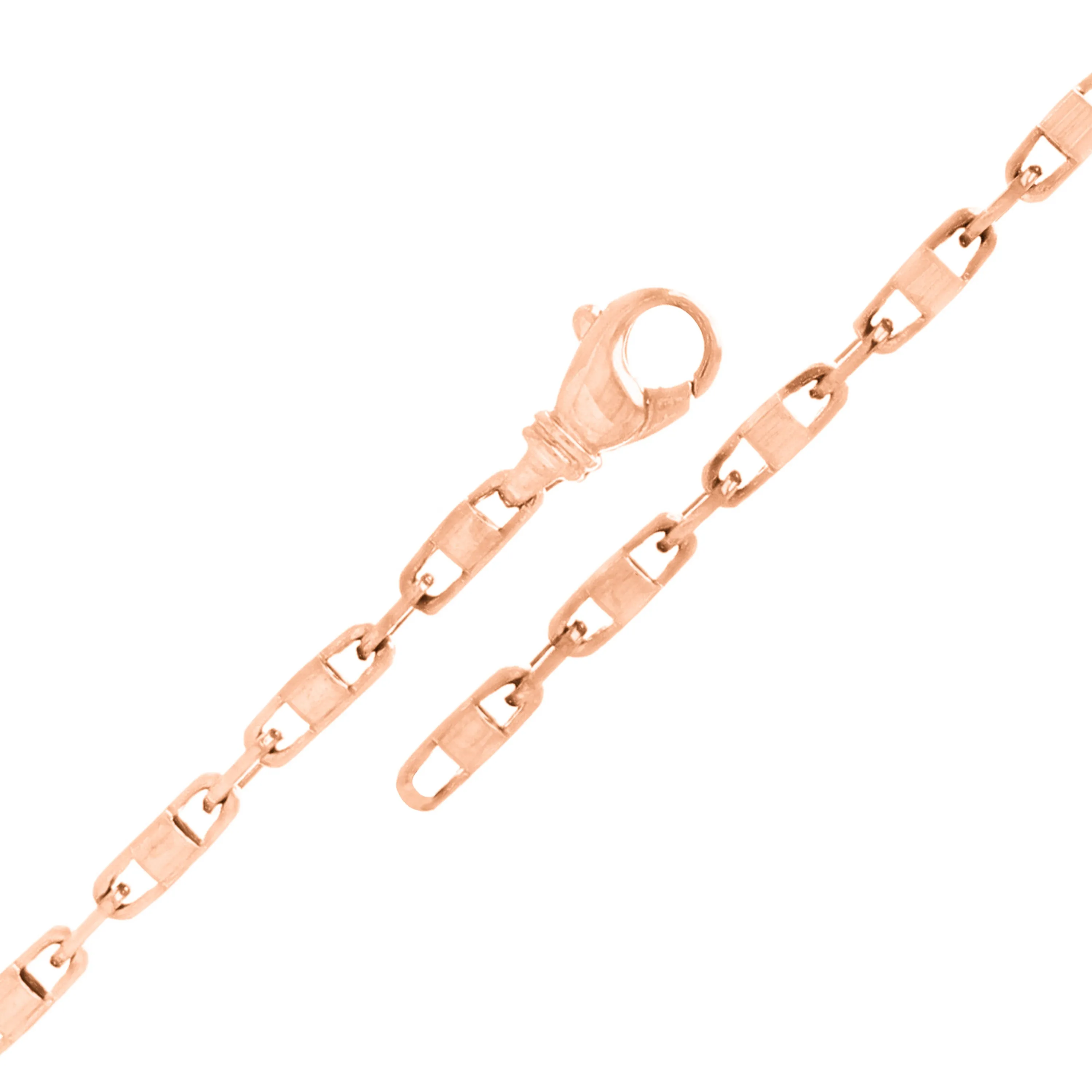 14k Yellow White or Rose Gold Solid Handmade Fashion Link Chain Bracelet 7"- 9" 4.4mm