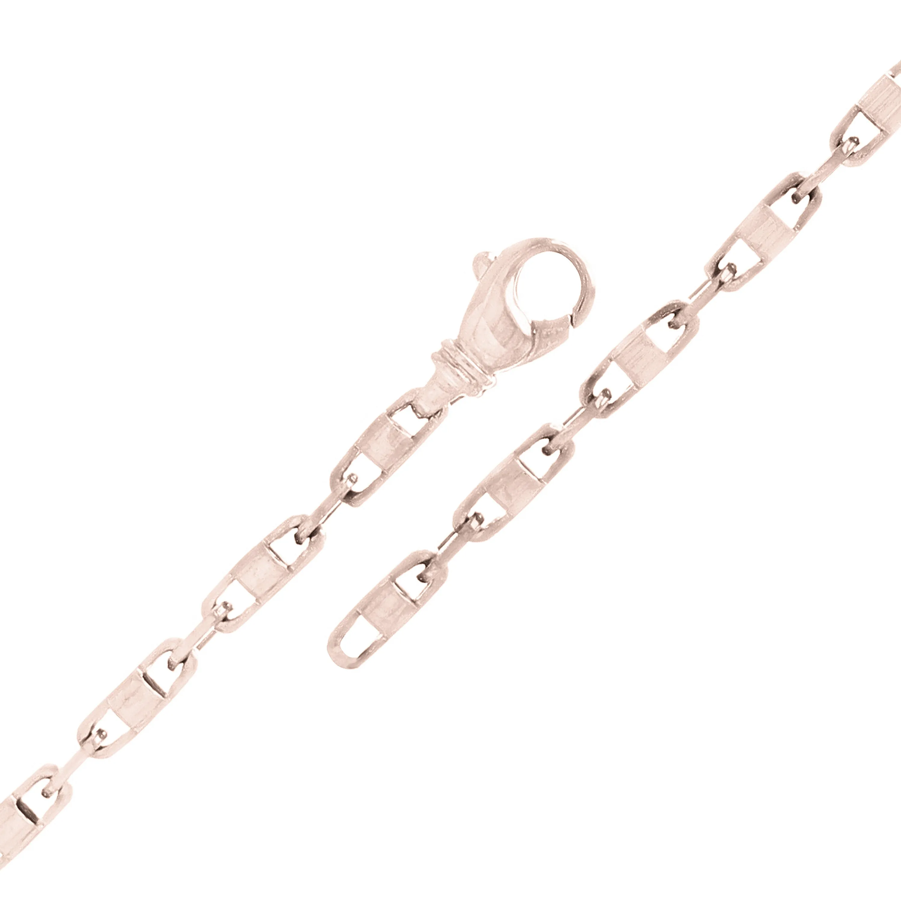 14k Yellow White or Rose Gold Solid Handmade Fashion Link Chain Bracelet 7"- 9" 4.4mm