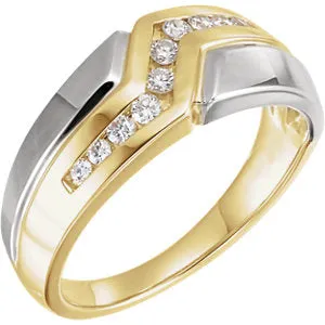 14K Yellow/White 1/3 CTW Diamond Band