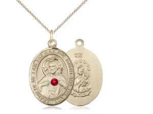 14kt Gold Filled Scapular Pendant with Ruby Swarovski