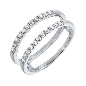 14KT White Gold & Diamond Classic Book Bridal Bells Fashion Ring  - 1/3 ctw