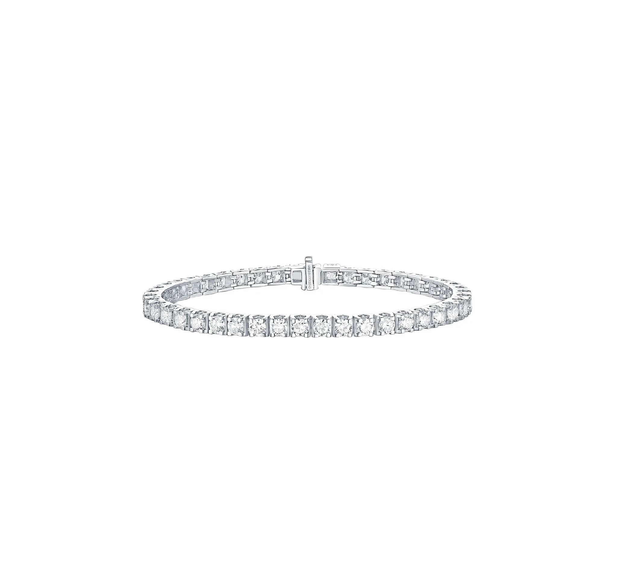 14kt White Gold Round Lab Grown Diamond Tennis Bracelet, 4.38TCW